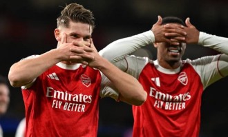 4-0横扫！阿森纳打疯了，打爆马竞，欧冠英超双线奏凯，约克雷斯双响